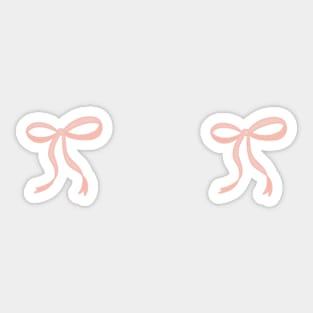 pair of cute Coquette pale pink ribbon bows repeating pattern seamless girly aesthetic this is me if you even care Sticker